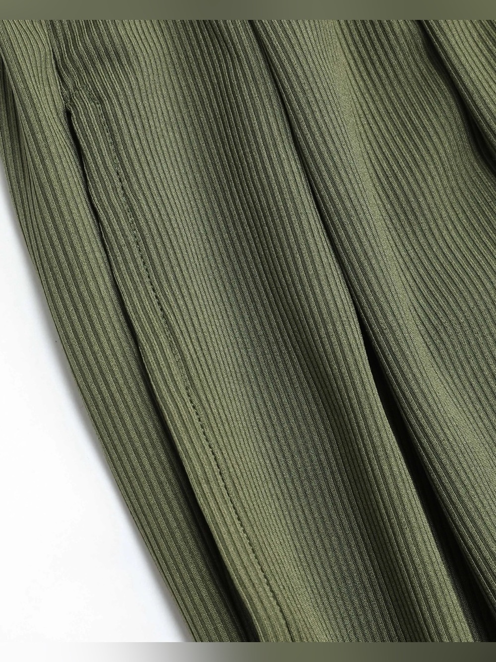 CIDER V-Neck Cami Wide Leg Jumpsuit Olive Green Size L US 8 - Picture 10 of 14